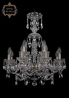 Люстра подвесная хрустальная 11.25.8+4.200.XL-66.Br.Sp Bohemia Art Classic прозрачная на 12 ламп, основание бронзовое в стиле классический Люстра подвесная хрустальная 11.25.8+4.200.XL-66.Br.Sp Bohemia Art Classic прозрачная на 12 ламп, основание бронзовое в стиле классический